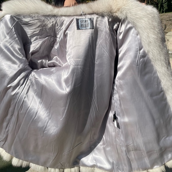 Saga GENUINE blue fox fur coat with satin lining